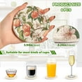 thumbnail image 4 of 6 Pcs Drink Coasters with Holder 3.94in Woven Coasters for Drinks Peach Fruit Pattern Coaster Set for Protection Table, 4 of 7