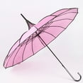 thumbnail image 5 of Long Handle Sun Umbrella, Retro Pagoda Parasol Umbrella, UV Protection Umbrella with Hook Handle for Photo Prop Decoration, 5 of 10