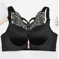 thumbnail image 6 of Bigersell Push Up Bra Women Solid Bra Wire Free Underwear Front Closure Butterfly Backless Bra Short Size Backless Bra, Style 1487, Black 46D, 6 of 9