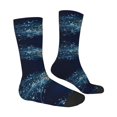thumbnail image 2 of Goofa White Jellyfish Dansing in the Ocean Printed Men's Crew Socks, Soft Durable Breathable Moisture-Wicking with Odor Control Cotton socks, 2 of 9