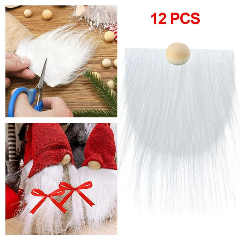 24Pcs Pre Cut Gnome Beard Wooden Balls Fabric Dwarf Beard Costume