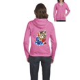 thumbnail image 1 of Womens American Flag 4th of July Kitty Full-Zip Hooded Sweatshirt, 1 of 5