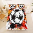 thumbnail image 5 of Erosebridal Colorful Ink Graffiti Queen Sheet Sets,Boys Football Soccer Bed Set For Kids 4-Piece, 5 of 6