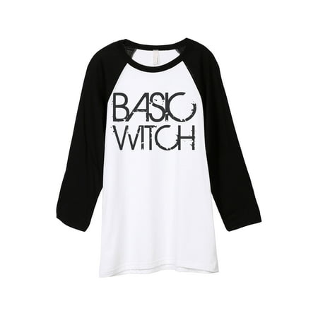 Baseball Peg - Thread Tank Basic Witch Unisex 3/4 Sleeves Baseball Raglan White Black Small
