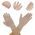 thumbnail image 2 of Unique Bargains 1 Pair Sunblock Mittens Ditsy Floral Lace Sun Block Driving Gloves for Women Pink, 2 of 5