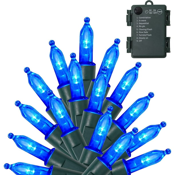 Viworld 50 LED Outdoor Christmas Lights, 16 FT Battery Operated Mini