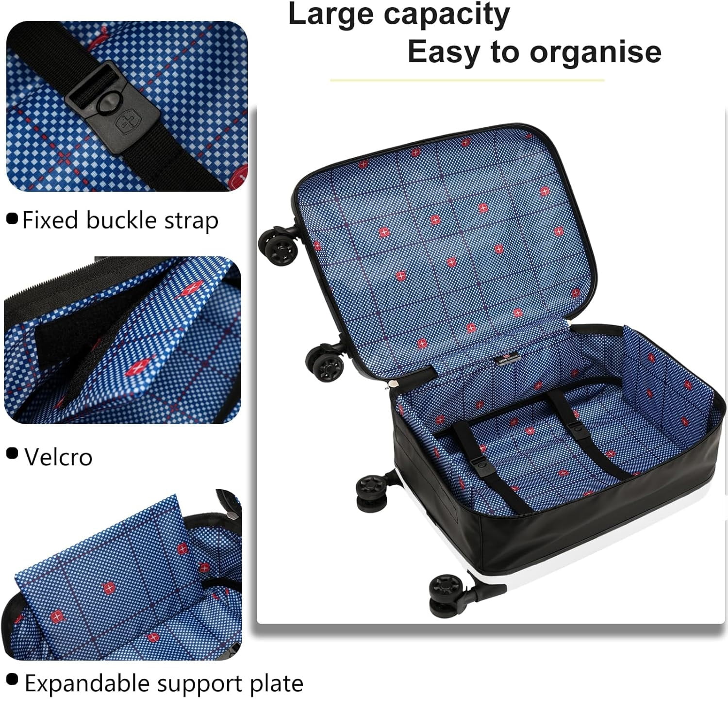 20Inch Lightweight Luggage Foldable Suitcase Trolley Carry On Hard Case with Lock