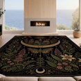 thumbnail image 2 of Design&I 5'x7' Ultra Soft Area Rug, Black Gold Celestial Garden and Moth Motif Design Elegant Floral Astral Fluffy Washable Non Shedding for Bedroom Living Room Home Office, 2 of 3