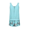 thumbnail image 7 of Hduncf Women's Tankini Swimsuits Tummy Control Conservative Two Piece Swimsuit with Sporty Pockets Summer Bathing Suits Blue S, 7 of 7