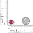 thumbnail image 3 of Gem Stone King 18K Rose Gold Plated Silver Pink Created Sapphire Engagement Ring for Women (7.57 Cttw, Gemstone September Birthstone, Oval 12X10MM, Size 6), 3 of 5
