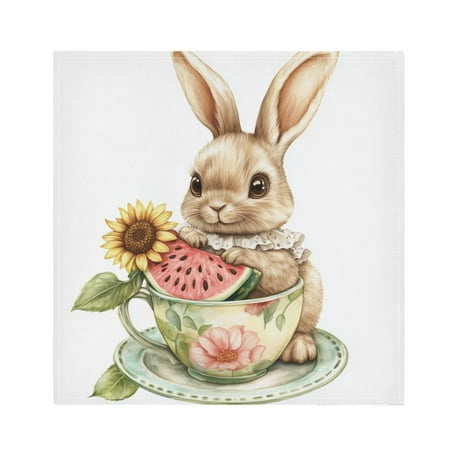 

Napkin Satin Napkin 20*20Inchx4 Kitchen Towel Dinner Plate Towel Decorative Towel Napkin Tea Towel Suitable For Kitchen Table Teacup Cute Bunny