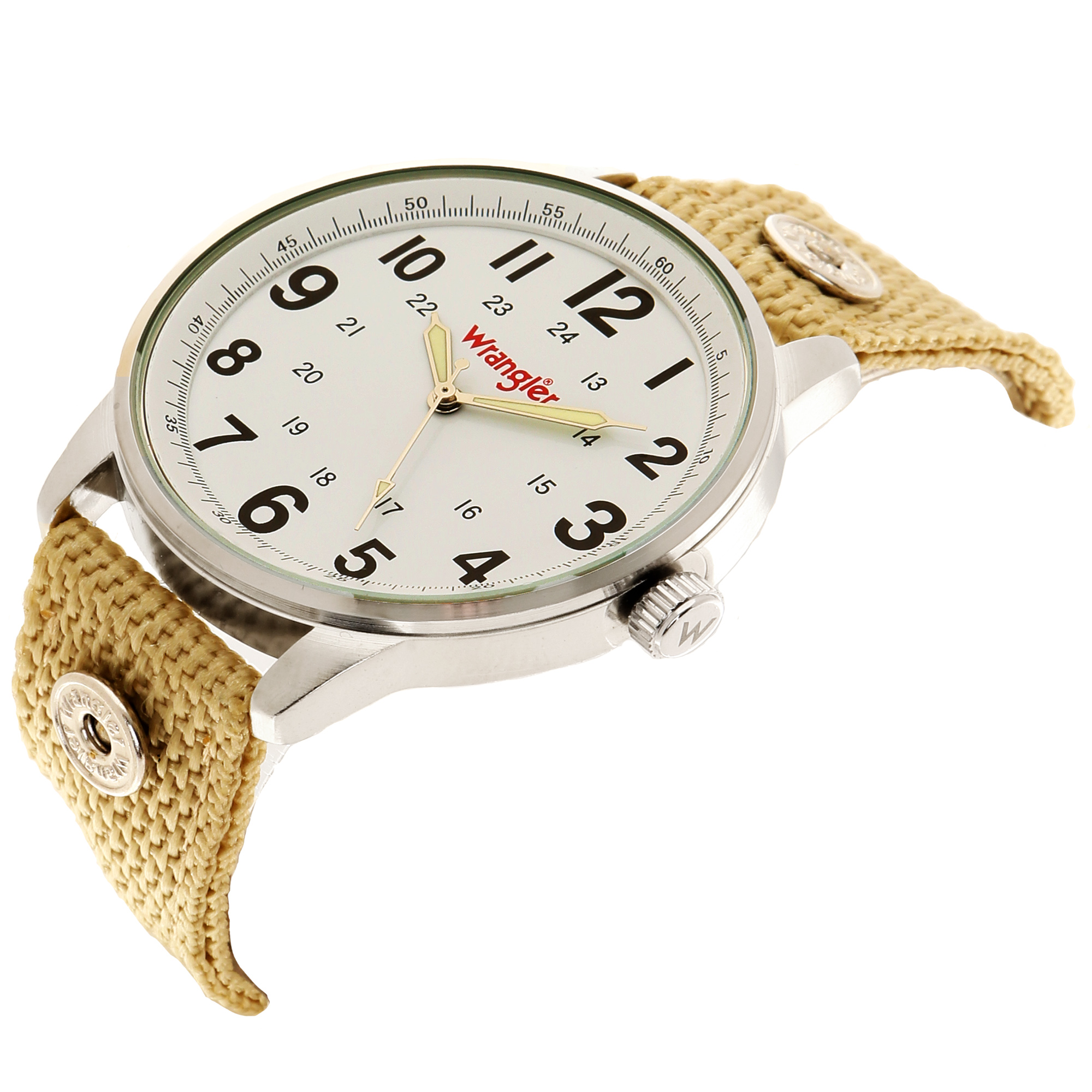 Wrangler 42mm White dial, Wheat Colored Nylon Strap Watch
