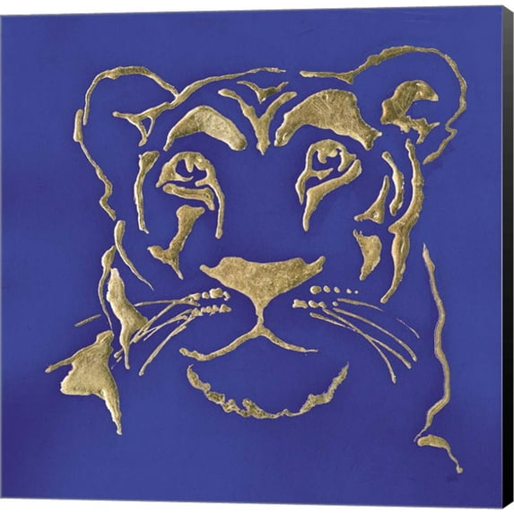 Gilded Lioness Indigo by Chris Paschke, Canvas Wall Art, 12W x 12H