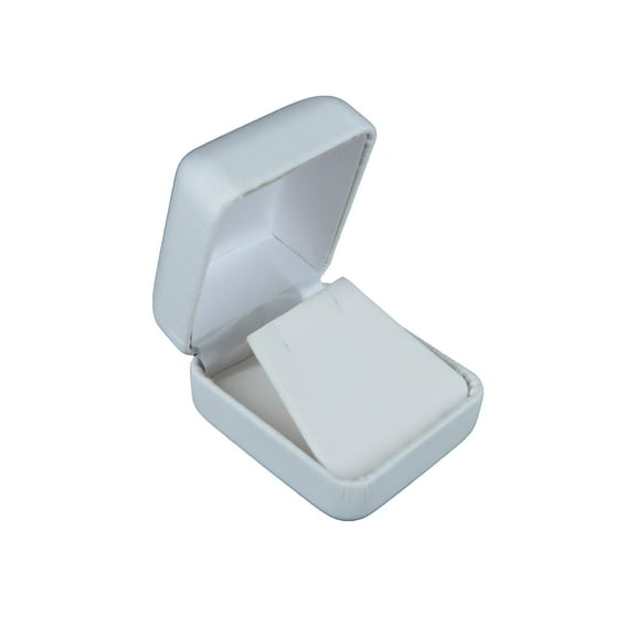 SSWBasics White Faux Leather Earring Box - Pack of 50