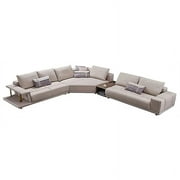 American Eagle Furniture 4-Piece Right Sitting Leather & Metal Sectional in Gray