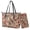 Bird Rose Vintage, variant on Deer Elk Forest Camo Print Purse and Wallet Set for Women Top Handle Purse Shoulder Tote Bag Hobo Bag Handbag, Large Tote Shoulder Handbag with Matching PU Wallet