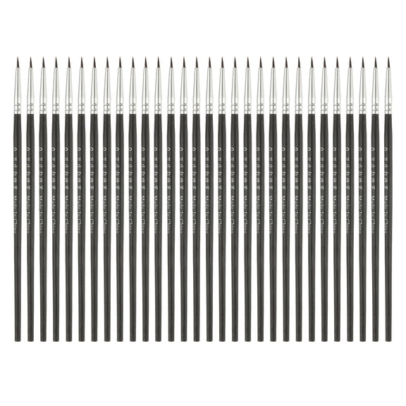 Uxcell 30 Pcs Pointed Tip Paint Brushes Bulk, Detail Acrylic Painting Brush Small Miniature Paint Brushes Great for Oil Watercolor Face Artist Canvas Professional Craft, (0.2 inches, Black)