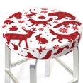 thumbnail image 3 of Goofa red plaid Moose Bunny bear Printed Stool Covers Round, Waterproof Round Bar Stool Covers Anti-Slip Round Bar Stool Seat Cover with Elastic Bands Durable-13 inch, 3 of 7