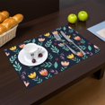 thumbnail image 2 of Placemat, Pioneer Flower Floral Print Pattern Place Mats Table Mat Set Of 2, PVC Washable Placemats for Party Kitchen Dining Decoration, 18x12 Inch, Fade Resistant, 2 of 6