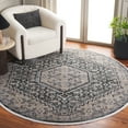 thumbnail image 2 of SAFAVIEH Artifact Theophania Medallion Polyester Area Rug, Gray/Black, 6'7" x 6'7" Round, 2 of 7