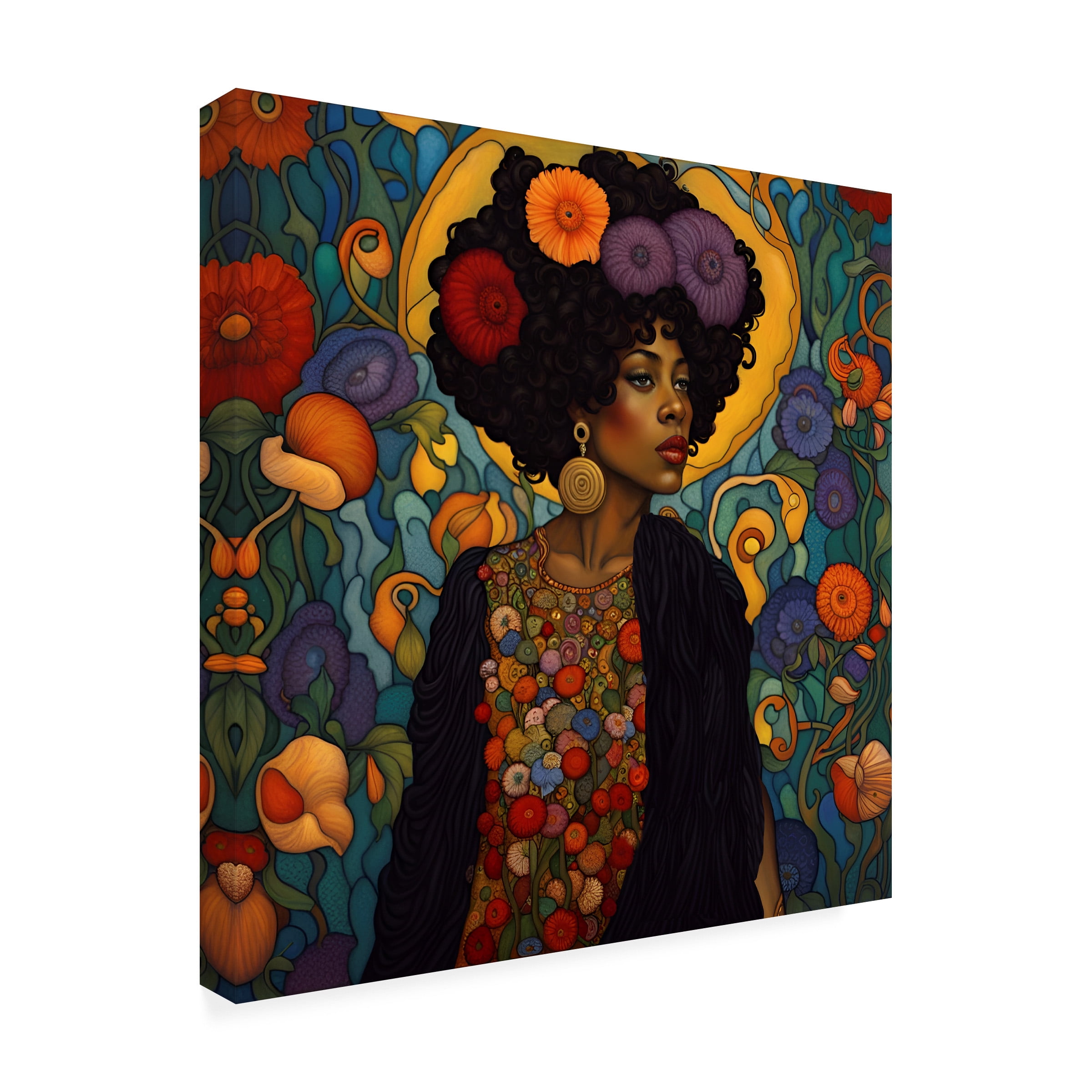 Canvas Wall Art - Tina Lavoie 'Art Nouveau Beauty VIII' Wall Art for Living Room, Bedroom, or Office DÃ©cor by Trademark Fine Art - 14 x 14 Inches