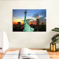 thumbnail image 3 of Elephant Stock Statue Of Liberty And Skyline Wall Art - Horizontal Canvas Wall Art - Living Room Wall Decor - Places Canvas - Black And Blue Decor - 12" x 8", 3 of 8