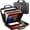 B-Black, variant on Fireproof Accordion File Organizer with Lock, Hard-Shell Document Box with Multiple Pockets for Certificates, Passports, Laptop and Important Documents, Portable Home Office Travel Safe