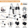thumbnail image 4 of EDTara Aluminum Telescopic Ladder, Sturdy a Frame Design With Non-Slip Feet and Strong Stabilizers, Provides Reliable Support for Use Around The Home, Outdoors, Roofs, and Gardens, 4 of 7
