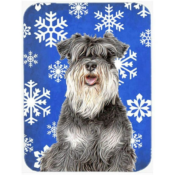 Winter Snowflakes Holiday Schnauzer Mouse Pad, Hot Pad or Trivet