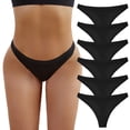 thumbnail image 1 of Pantys Gibobby para mujer Calzoncillos Patchwork Color Ropa interior Bragas Bikini Sólido 6 piezas negro talla L, 1 of 5