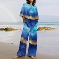 thumbnail image 4 of Hauts à Manches Courtes pour Femmes Costume d'Été Mode Short Imprimé Pantalons Colorés Costume Décontracté Deux Pièces Hauts à Manches Courtes pour Femmes Hauts d'Été pour Femmes avec Manches, 4 of 6
