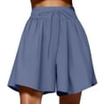 thumbnail image 2 of 2 In 1 Running Shorts For Women Flowy Athletic Shorts High Waist Gym Yoga Workout Casual Summer Quick Dry Short Blue S, 2 of 7
