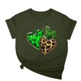 thumbnail image 3 of Inverlee Happy St Patrick's Day Tshirts Women 2025 Lucky Four Leaf Clover Graphic T Shirts Oversized Short Sleeve Shirts Blouses Irish Outfit Crew Neck Holiday T-shirt Tops, 3 of 6