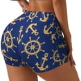 thumbnail image 2 of Naloa Anchors and Nautical Biker Shorts for Women Seamless Scrunch Short Women’s Yoga Shorts for Gym Running Sport Shorts - Small, 2 of 9