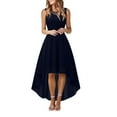 thumbnail image 3 of GZWYHT Dresses for Women 2025,Prom Dresses Lace Dress Bow Belt Elegant Irregular Length Dress Chiffon Dress Bridesmaid Cocktail Party Dress Formal Dresses,Graduation Dress,Navy Dress,Flowy Dresses S, 3 of 8