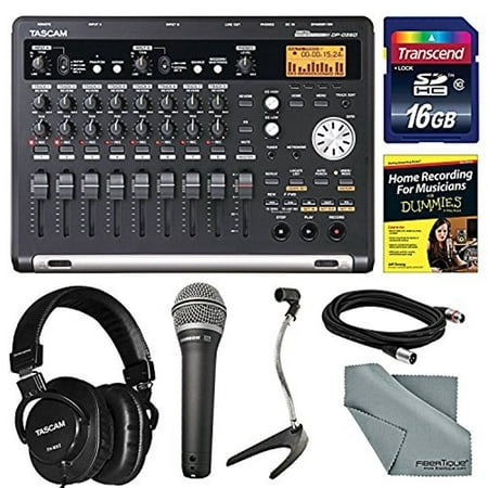 Tascam DP-03SD 8-Track Digital Recorder Bundle with Home Recording for Musicians Guide + Handheld Mic + 16 GB FiberTique Cloth and (Best Handheld Digital Recorder For Musicians)