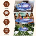 thumbnail image 6 of Modern Blue Round Tablecloth 55-60 Inch Round Fitted Table Cloth with Elastic Edge, Abstract Art Moire Contemporary Waterproof Table Cover Protector for Outdoor Picnic Party Dining, 6 of 6