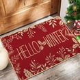 thumbnail image 6 of Hello Winter Door Mat Welcome Doormat, Winter Christmas Red Outdoor Rug Leaves Decor Floor Front Door Mat Non-Slip Entrance Mat for Home Kitchen Bathroom Decorations 17 X 30 Inch, 6 of 6