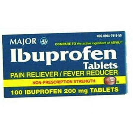 Major Ibuprofen Tablets, 200 mg, 100 Count