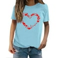 thumbnail image 1 of T-Shirts de la Saint-Valentin pour Femmes, T-Shirts Graphiques Cœur d'Amour, T-Shirts Graphiques Mignons pour Adolescentes, T-Shirts Décontractés Imprimés pour la Saint-Valentin, T-Shirt Col Rond Imprimé, Chandail pour Femmes, 1 of 8