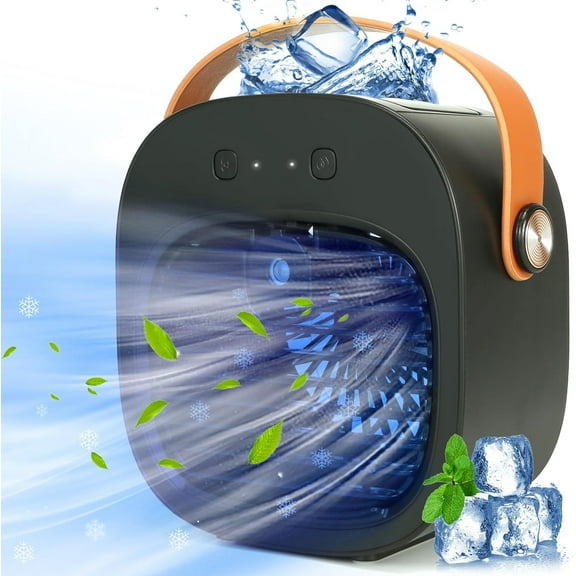 Air Fan Portable, Rechargeable Personal Air Cooler, Quiet Mini Air Conditioner Fan with 3 Speeds, Desk Cooling Fan for Bedroom, Car, Home, Camping, Travel, and Office