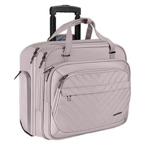 VANKEAN Sac pour Ordinateur Portable Roulant pour Femmes avec Roues, Mallette Roulante de 15,6 Pouces pour Femmes, Sac d'Ordinateur de Nuit Hydrofuge avec Poches RFID pour Tra