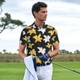 thumbnail image 4 of Daiia Lilies Flowers Pattern Men’s Polo Shirts,Solid Deck Shirt,Classic Fit, Breathable Cotton Polo for Casual and Sport Wear-X-Large, 4 of 7