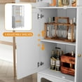 thumbnail image 5 of HLR 72 " Freestanding Kitchen Pantry Storage Sideboard,Glass Display Cabinet with Doors, White, 5 of 7
