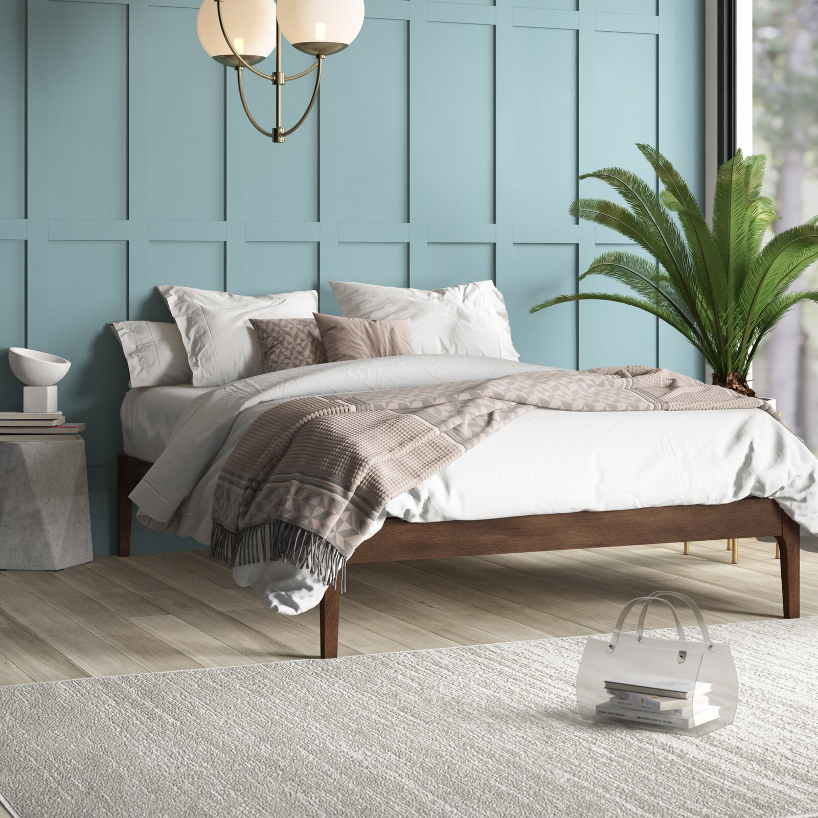 Elio solid on sale wood platform bed