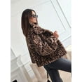 thumbnail image 6 of Womens Faux Fur Long Coat Button Down Lapel Fleece -Jacket Leopard Print S, 6 of 9