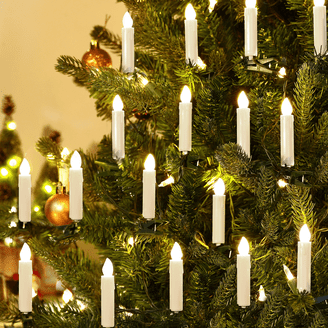 Lewondr Christmas Tree Candle Lights 20 LED, Flickering Clip on Lewondr Christmas Tree Candle Lights 20 LED, Flickering Clip on