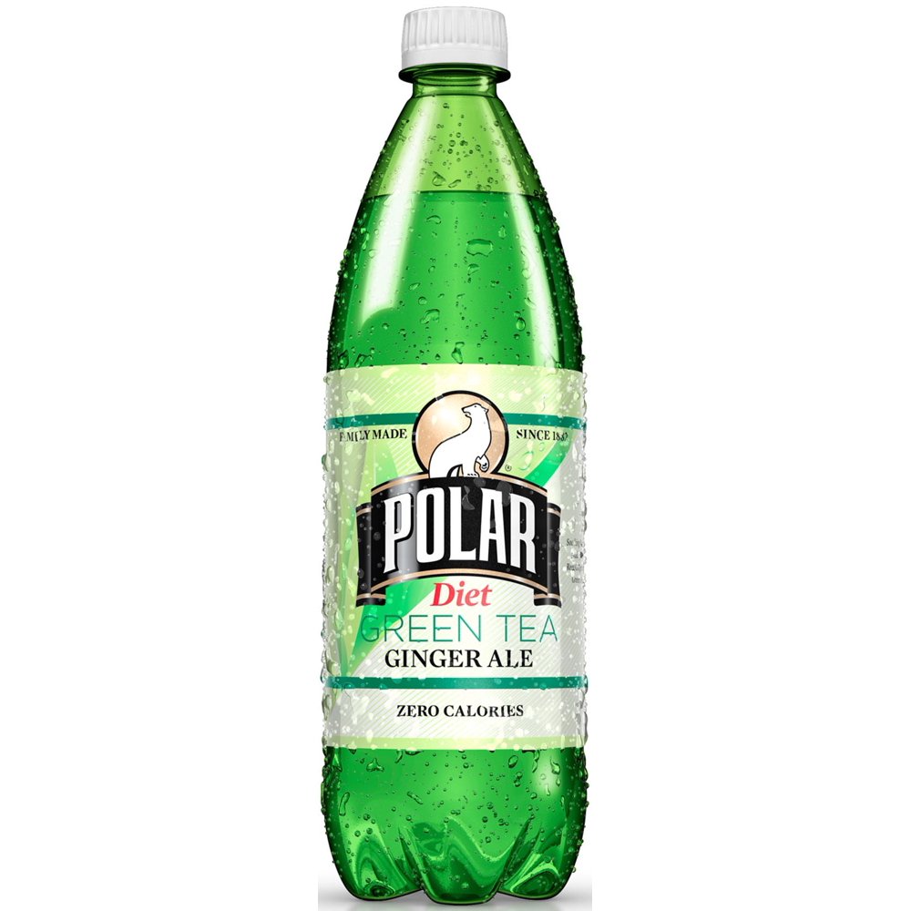 Polar Diet Soda, Green Tea Ginger Ale, 33.8 Fl Oz