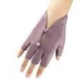 thumbnail image 3 of JIKNTTR Leather Punk Gloves Fingerless Gloves For Women Driving Gloves Dancing Performance Half Finger Gloves, 3 of 3