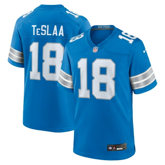 Men's Nike Isaac TeSlaa Blue Detroit Lions Game Player Jersey